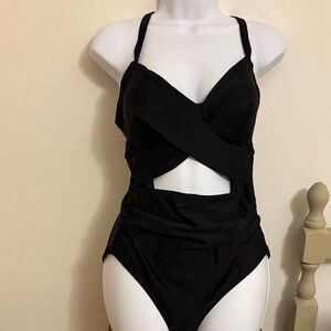 Elegant Black One-Piece Swimsuit